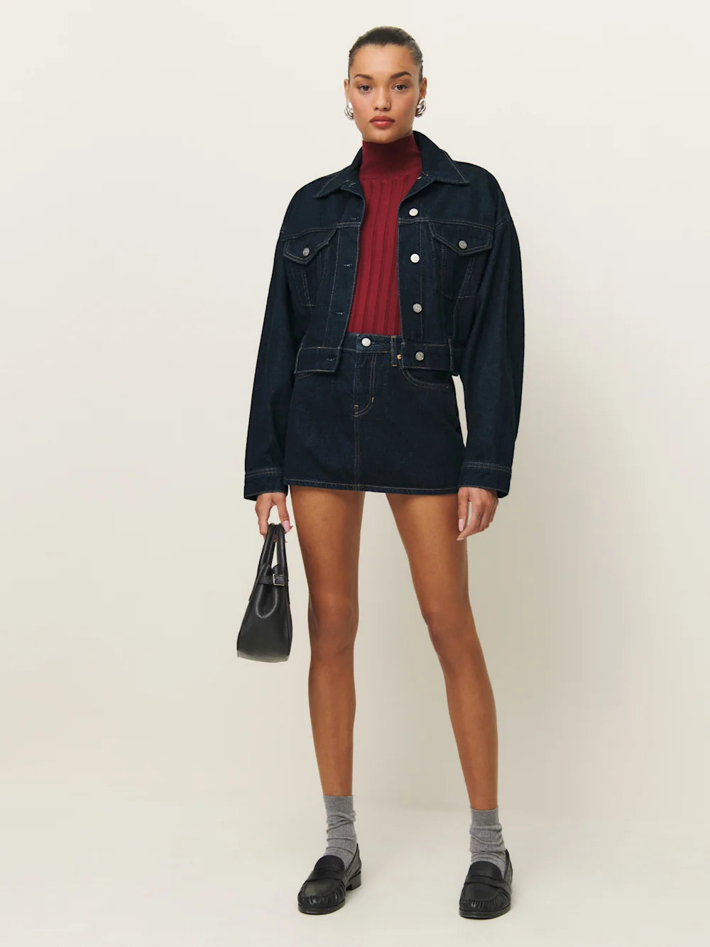 Low Rise Denim Mini-Skirt