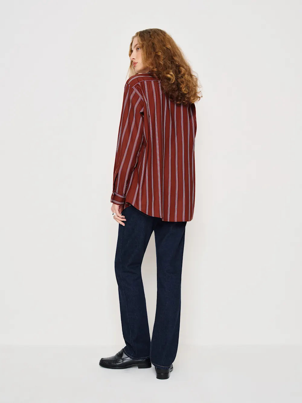Red Oversized Striped Shirt