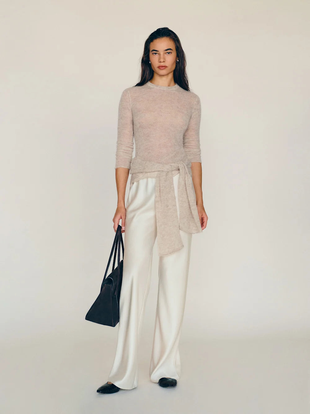 Satin Mid-Rise Pants