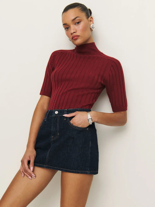 Low Rise Denim Mini-Skirt