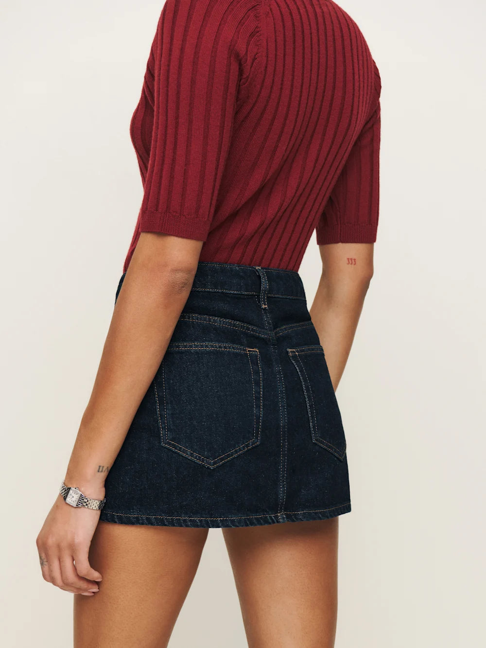 Low Rise Denim Mini-Skirt