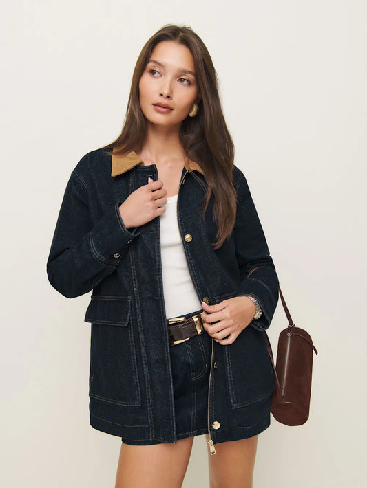 Collard Denim Jacket