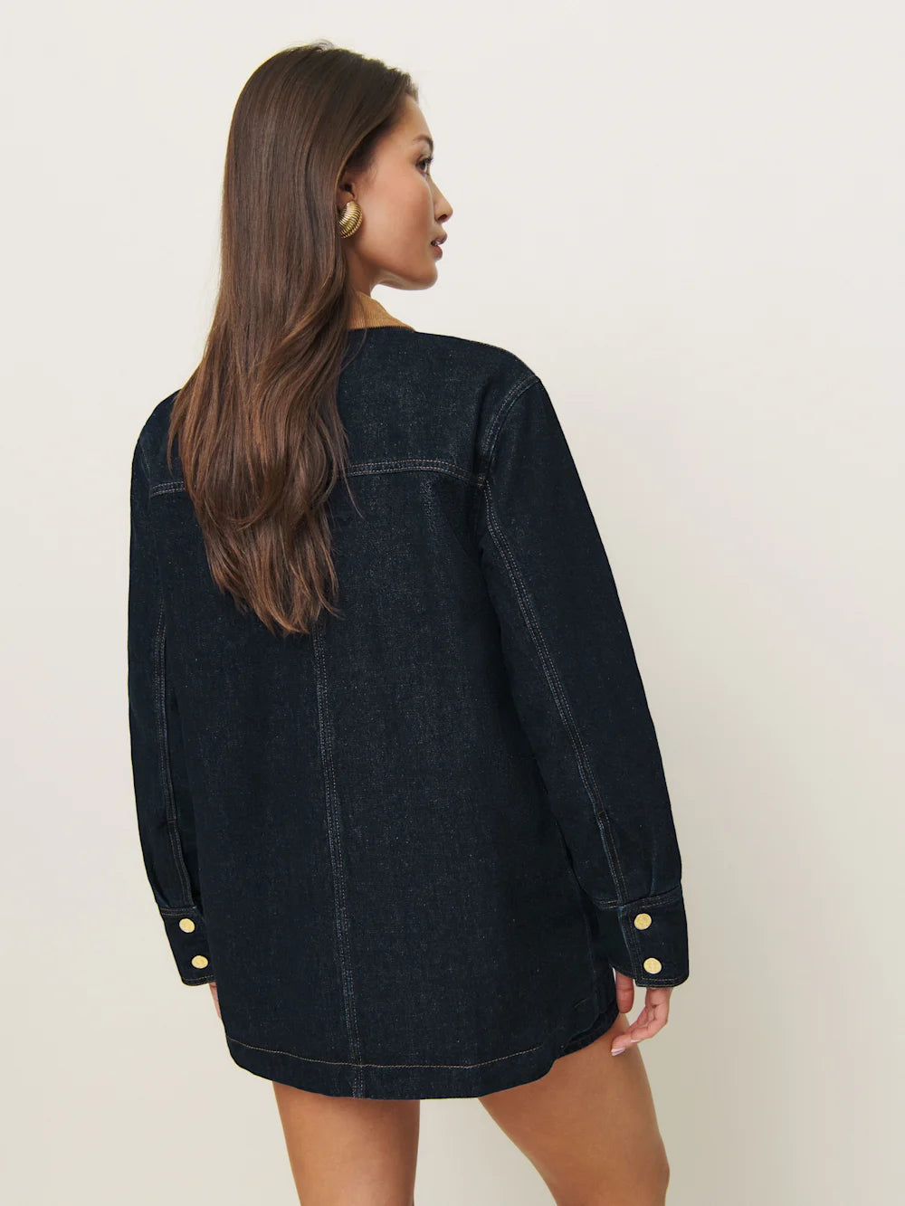 Collard Denim Jacket