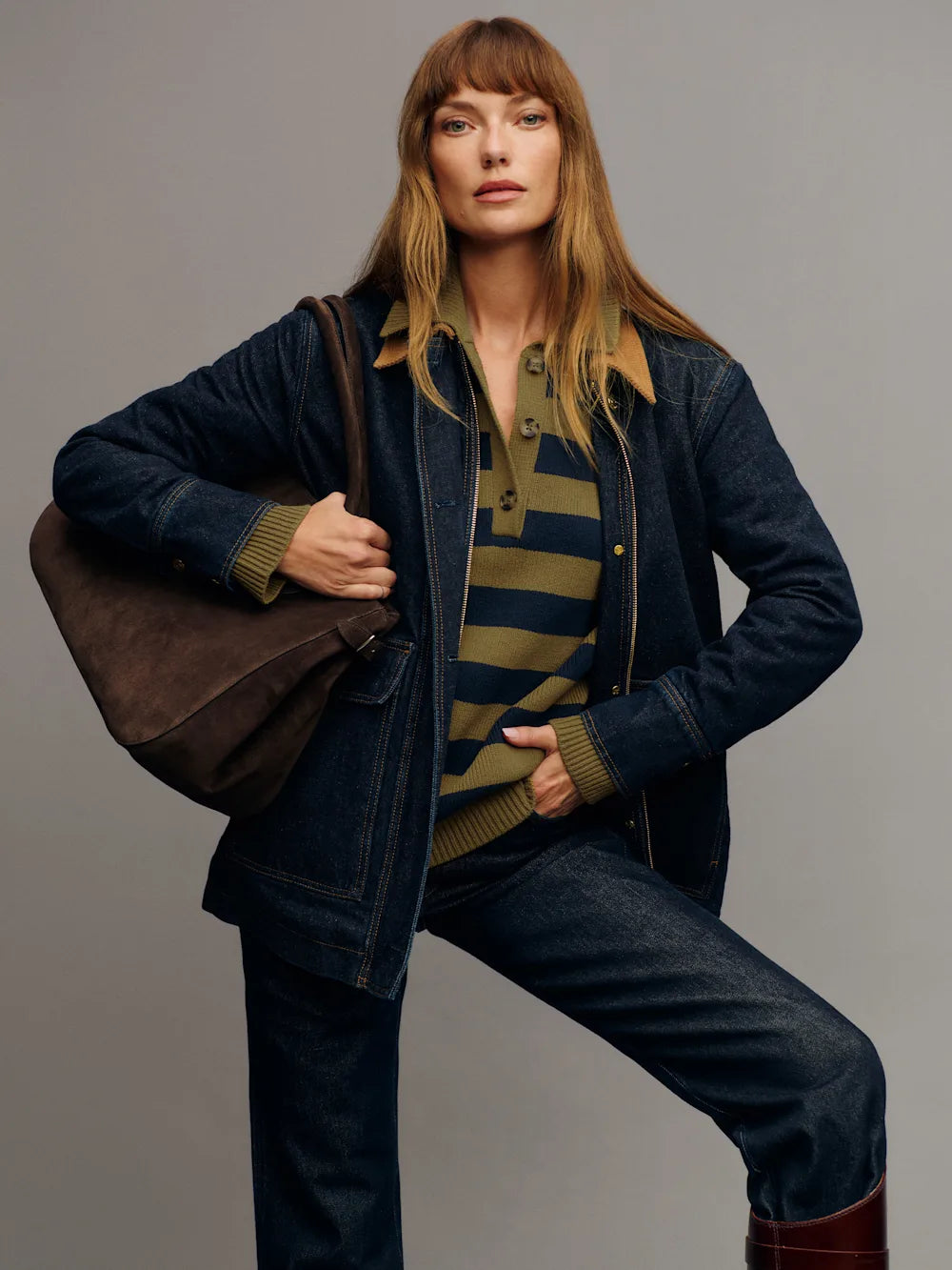 Collard Denim Jacket