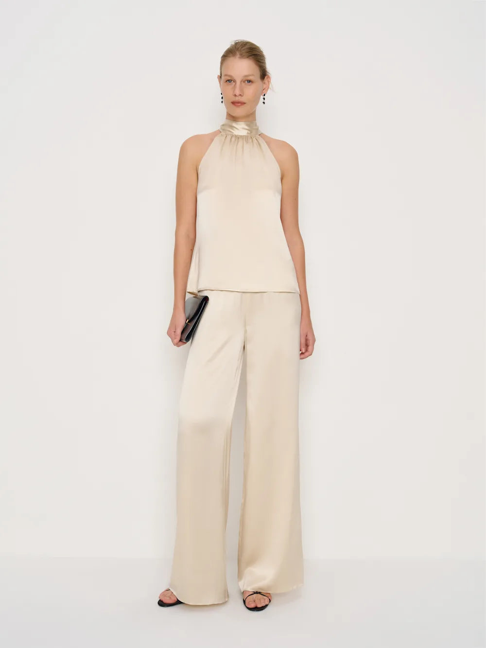 Silk Wide Leg Pants