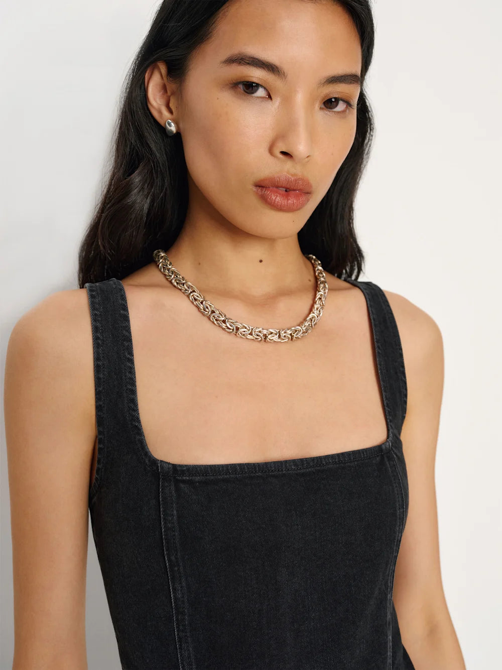 Stretched Denim Romper