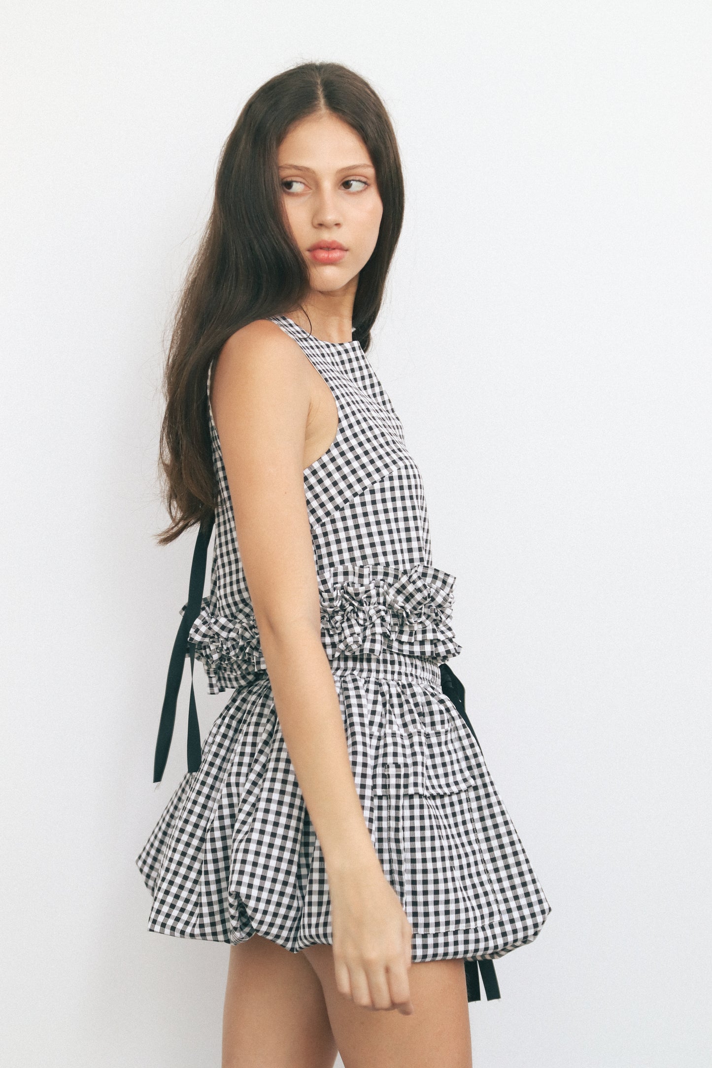 ÁO CROPTOP CARO VIỀN BÈO