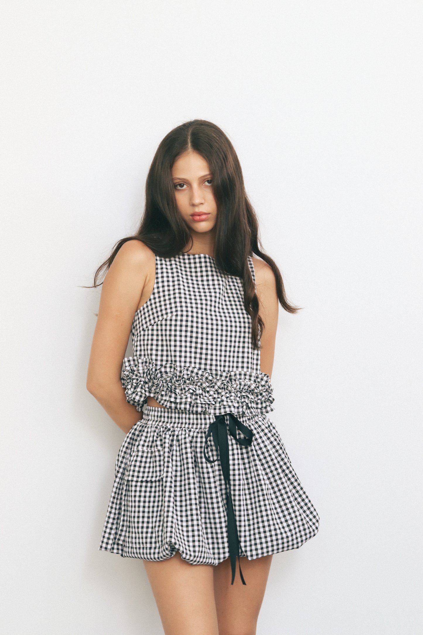 ÁO CROPTOP CARO VIỀN BÈO