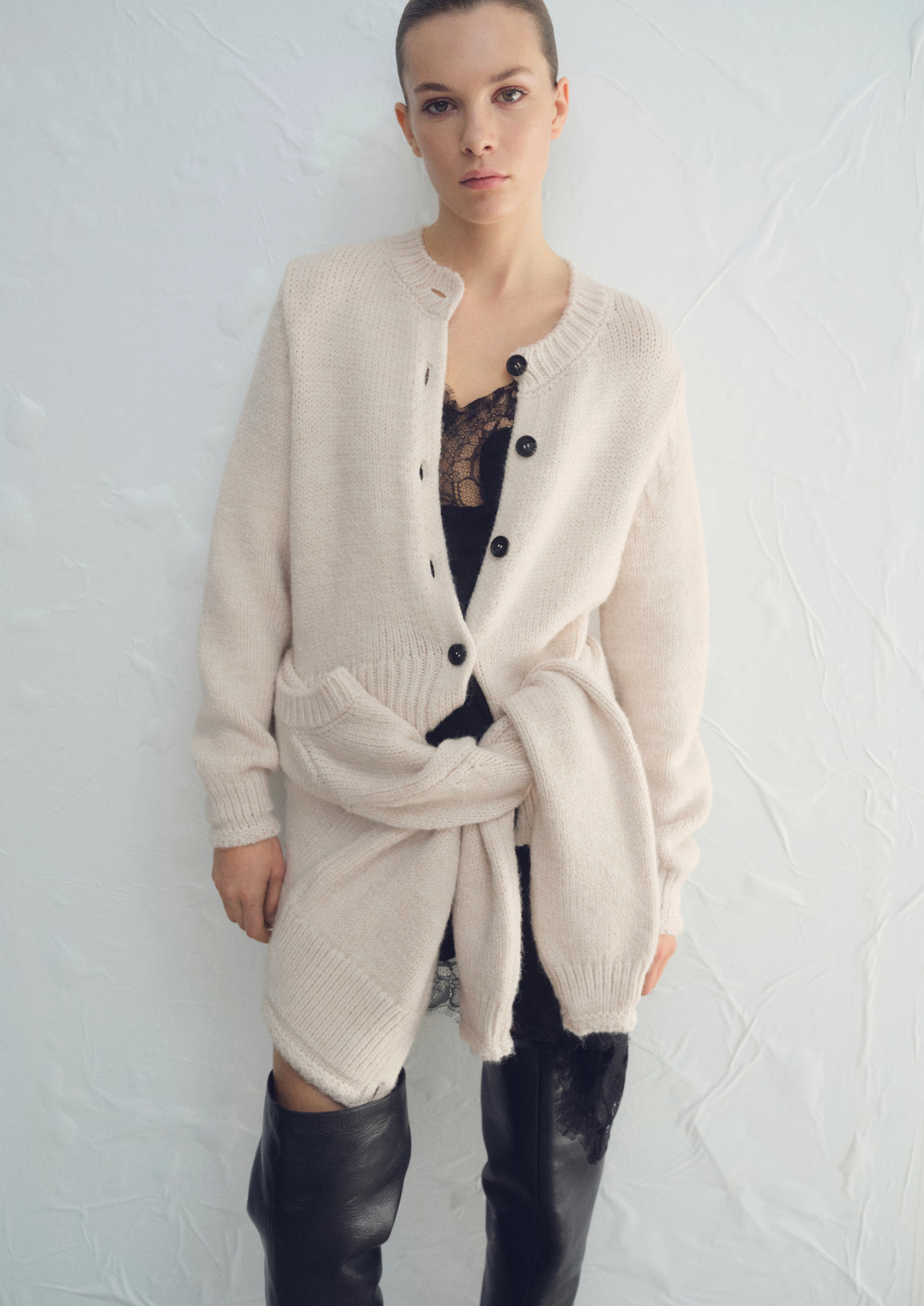 Knitted button cardigan
